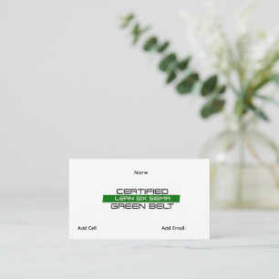Carte De Visite Ceinture verte Lean Six Sigma personnalisable