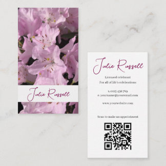 Carte De Visite Célébrant de Mariage Fleurs Rose Pastel Simple