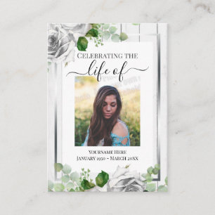 Carte De Visite Célébration de la vie Bois rustique Un souvenir 