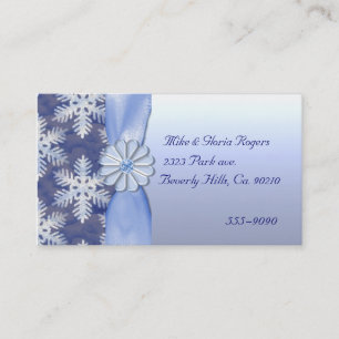 Carte De Visite Célébration du Feu de neige bleu cristal