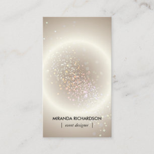 Carte De Visite Céleste Confetti Glow Gold Vertical