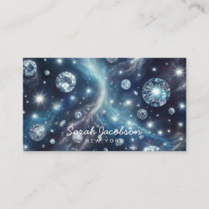 Carte de visite céleste diamantée – Ciel nocturne 