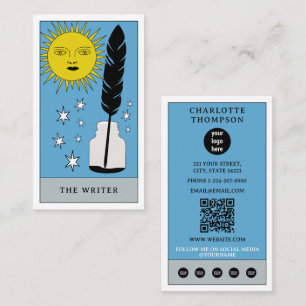 Carte De Visite Céleste Tarot Sun Writer Auteur Logo moderne