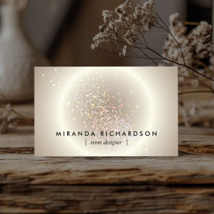 Carte De Visite Celestial Confetti Glow Gold Event Planner
