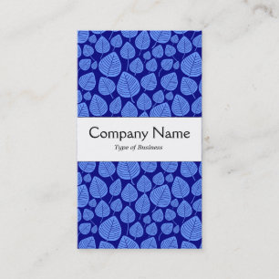 Carte De Visite Centre Band - Feuilles - Baby Blue sur Navy