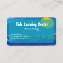 carte de visite centre d'apprentissage pour enfant