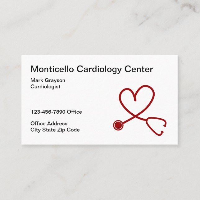 Carte De Visite Centre de cardiologie cardiologue (Devant)