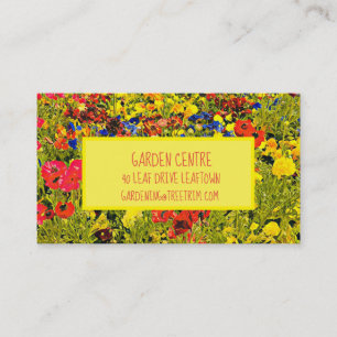 Carte De Visite Centre de jardin fleur sauvage de poppies colorés 