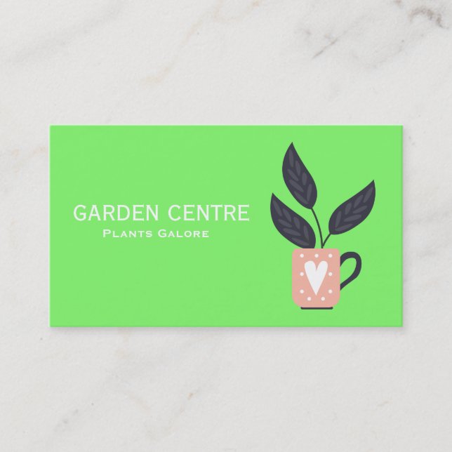 Carte De Visite Centre de jardin moderne pastel plante (Devant)