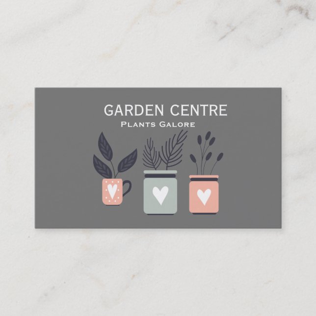 Carte De Visite Centre de jardin moderne pastel plante (Devant)