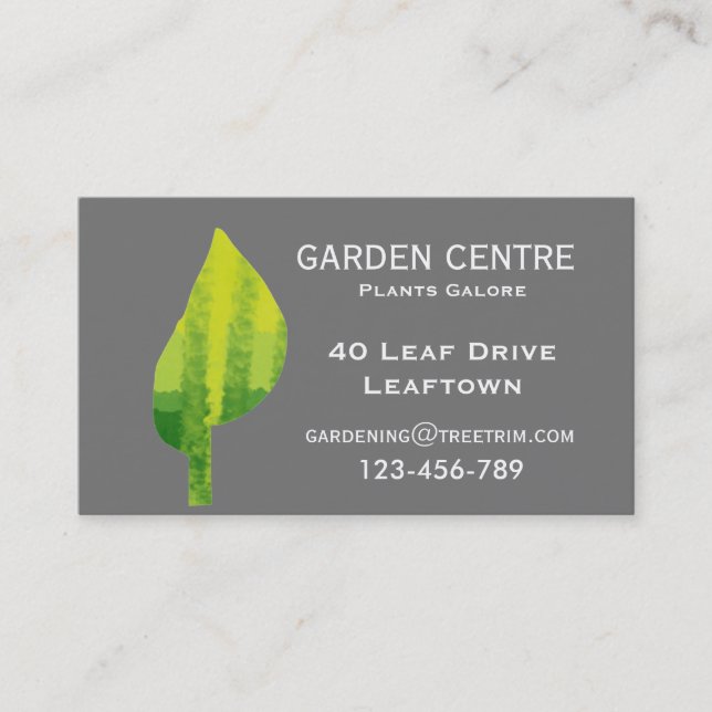 Carte De Visite Centre de jardin vert feuille éco nature (Devant)