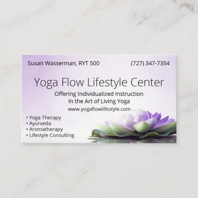 Carte De Visite Centre de mode de vie du flux de yoga (Devant)