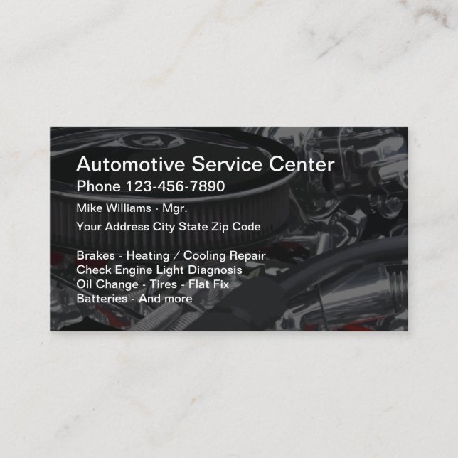 Carte De Visite Centre de services automobile (Devant)