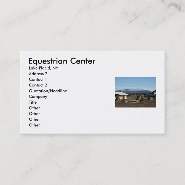 Carte De Visite Centre équestre, Lake Placid, NY, A… (Devant)