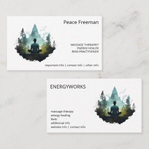 Carte De Visite Centre Intérieur Méditation en Forêt