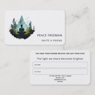 Carte De Visite Centre Intérieur Méditation en Forêt