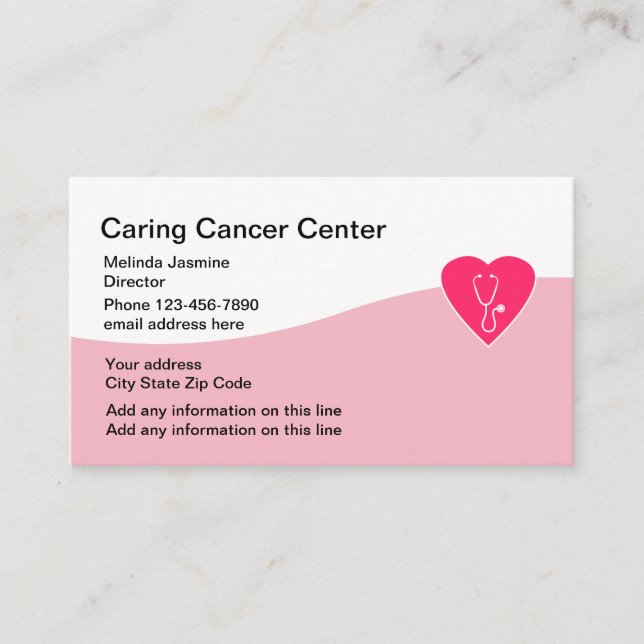 Carte De Visite Centre médical de clinique de Cancer (Devant)