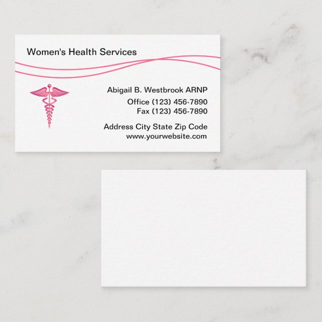 Carte De Visite Centre Médicale pour la santé des femmes (Devant / Derrière)