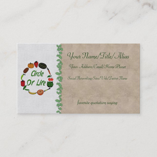 Carte De Visite Cercle de la vie (Devant)