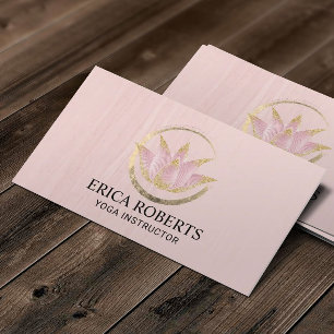Carte De Visite Cercle de zen de Reiki d'or de fleur de Lotus