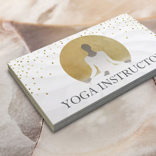 Carte De Visite Cercle d'or de Lotus Floral pour soigner le yoga T