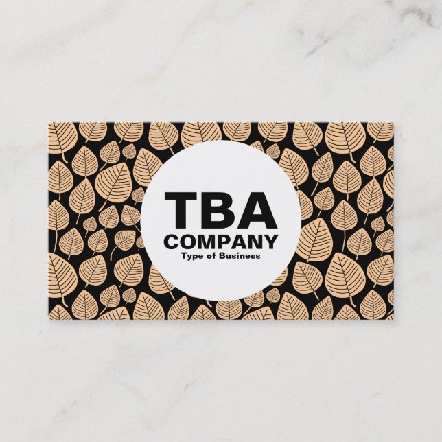 Carte De Visite Cercle - Feuille - Sable sur noir (Devant)