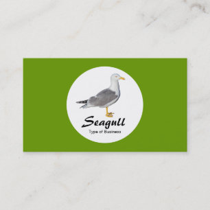 Carte De Visite Cercle - Goéland à pattes jaunes - Vert Avocado