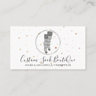 Carte De Visite Cercle Gris Pois Couple Sock