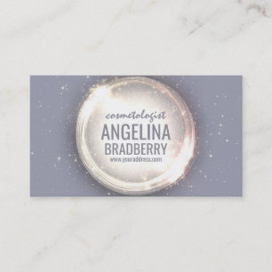 Carte De Visite Cercle léger de parties scintillantes miroitant la