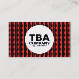 Carte De Visite Cercle - Motif aztèque - Noir sur rouge : ff2b2b