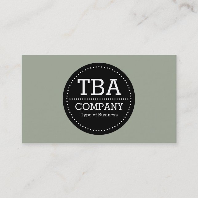 Carte De Visite Cercle noir v3 - Gris chaud a3ac99 (Devant)