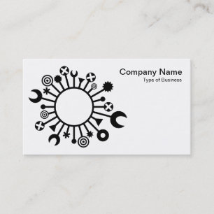 Carte De Visite Cercle polyvalent - Noir sur Blanc