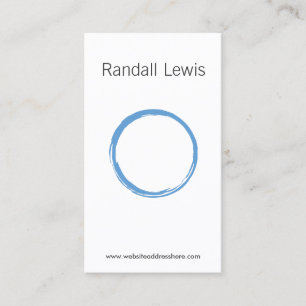 Carte De Visite Cercle simple zen bleu/blanc