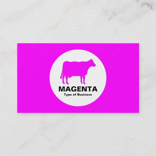 Carte De Visite Cercle - Vache - Magenta (Devant)