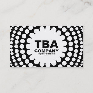 Carte De Visite Cercle - Zones Concentrées - Blanc sur Noir