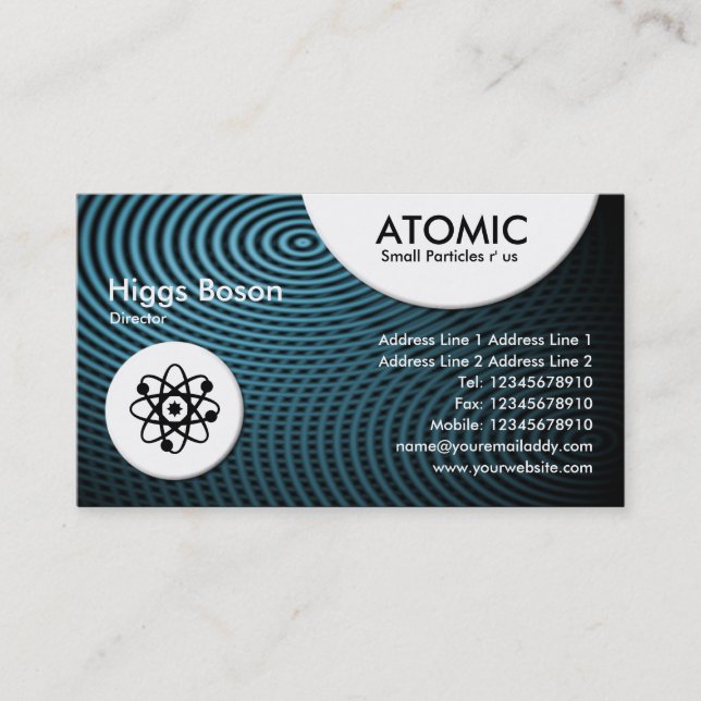 Carte De Visite Cercles atomiques - Blue Electric Pool 01 (Devant)