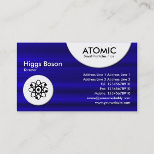 Carte De Visite Cercles atomiques - Texture brodée bleue