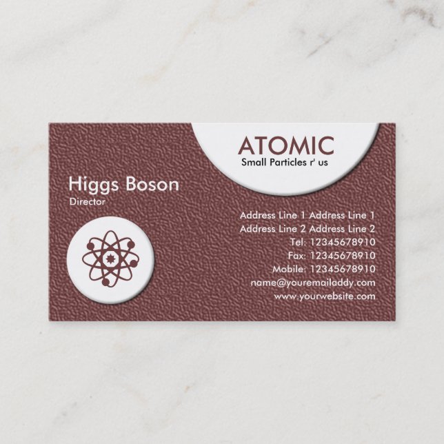 Carte De Visite Cercles atomiques - Texture Brown incorporée (Devant)