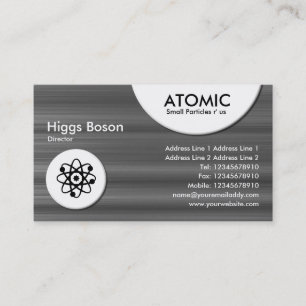 Carte De Visite Cercles atomiques - Texture métallique brossée