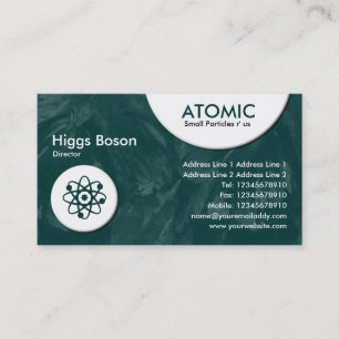 Carte De Visite Cercles atomiques - Vert foncé Texture brodée