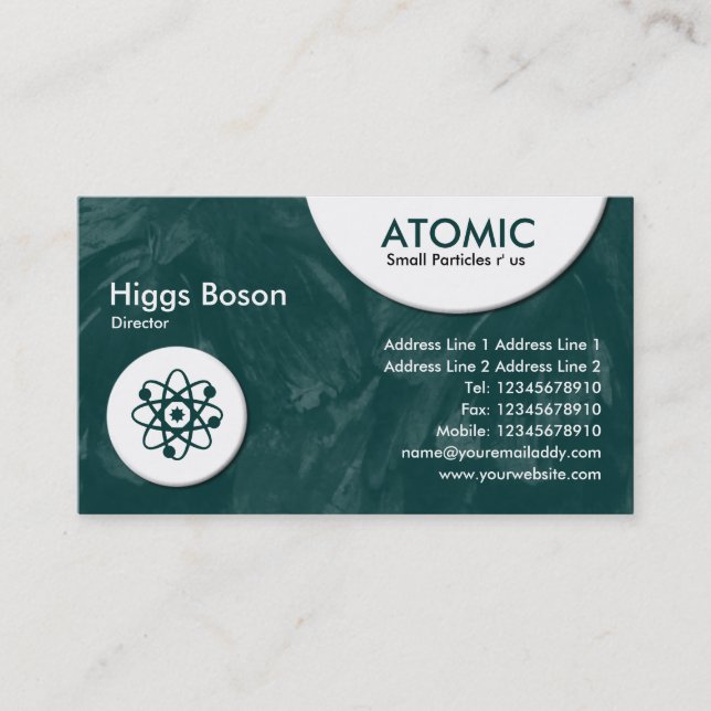 Carte De Visite Cercles atomiques - Vert foncé Texture brodée (Devant)