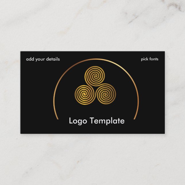 Carte De Visite Cercles celtiques du logo Gold Simple (Devant)