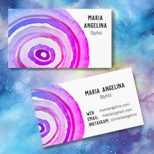 Carte De Visite Cercles d'aquarelle Cercles neutres Anneaux Abstra