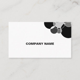 Carte De Visite Cercles de chevauchement géométrique noir et blanc