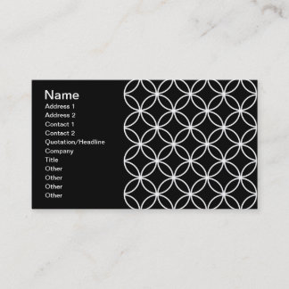 Carte De Visite Cercles de chevauchement Motif moderne noir blanc