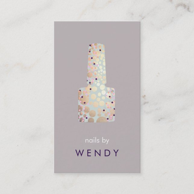 Carte De Visite Cercles d'or Polonais Bottle Nail Bar Manicurist (Devant)