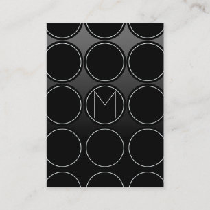 Carte De Visite Cercles et monogramme noirs