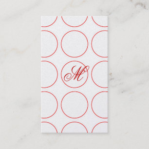 Carte De Visite Cercles et monogramme rouges