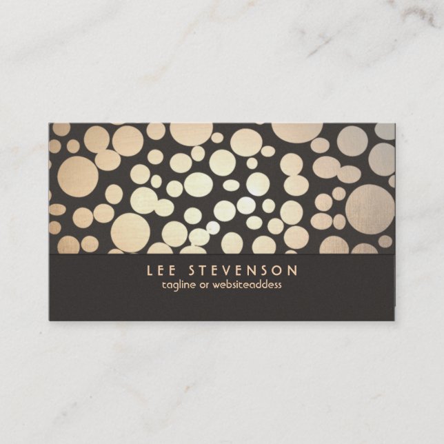 Carte De Visite Cercles Feuille d'or look moderne et tendance Brow (Devant)
