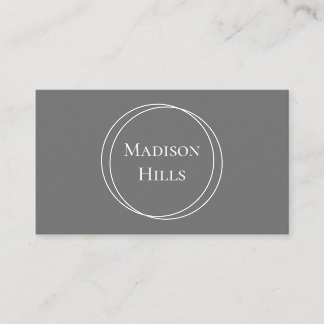 Carte De Visite Cercles minimalistes modernes Gris de cadre (Devant)